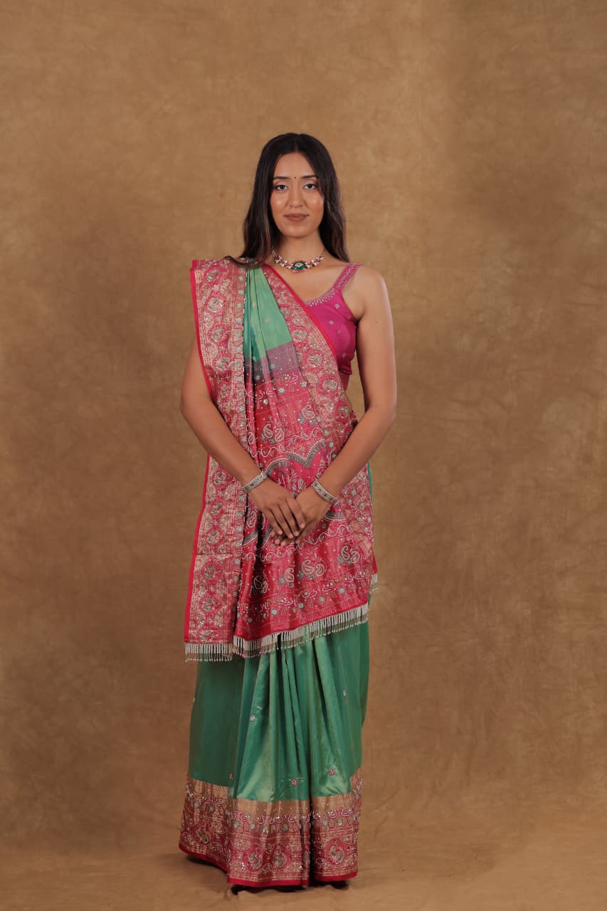 Pista Pink Kanjeevaram Silk Saree